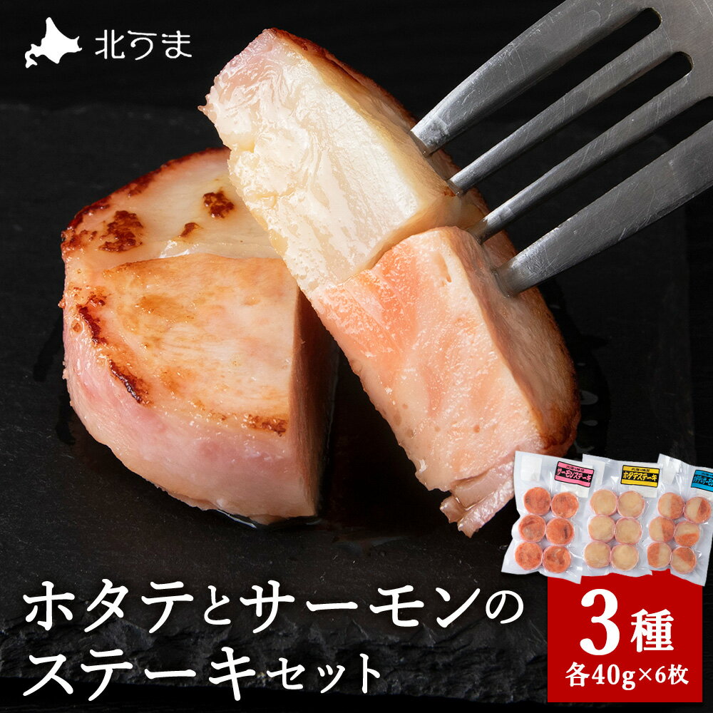 【ふるさと納税】宗谷産ホタテとサーモンのステーキセットほたて ホタテ 帆立 さけ サケ 鮭 海鮮 海産物 北海道ふるさと納税 稚内 ふるさと納税 北海道 【配送不可地域：離島・沖縄県】