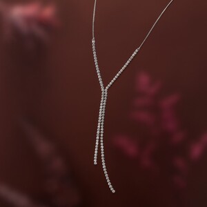 [MADE IN KOFU] PT900/PT850 シルキータッチテニスチェーン［Yライン］ネックレス Lサイズ 2.0ct TI-1176