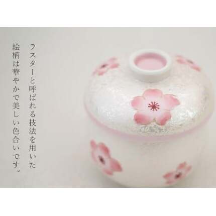 有田焼 蒸し碗 セット（薄ピンク釉虹彩桜） 【田清窯】食器 器 うつわ 蓋物 茶碗蒸し 食器 蒸し碗 お祝い ペア セット ふたもの 60000円 6万円 A60-109_イメージ5
