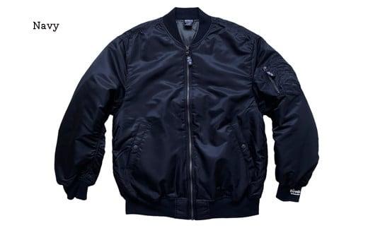 005-111　【ブラック・S】Revolla　中綿入り袖リブプリントMA-1ジャケット