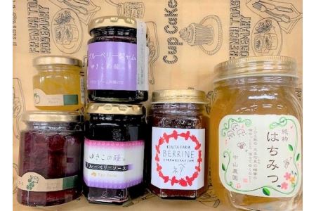浜田生まれのはちみつ＆ジャムのセット・大 蜂蜜 ジャム セット 国産蜂蜜 無添加 ギフト 贈り物 ブルーベリー 苺 季節の果物 フルーツ 【001_2000】