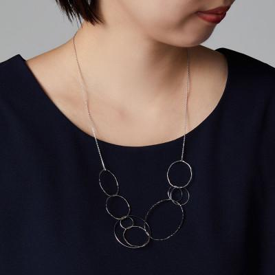 ふるさと納税 魚津市 K18WG サークルデザインロングネックレス |  | 03