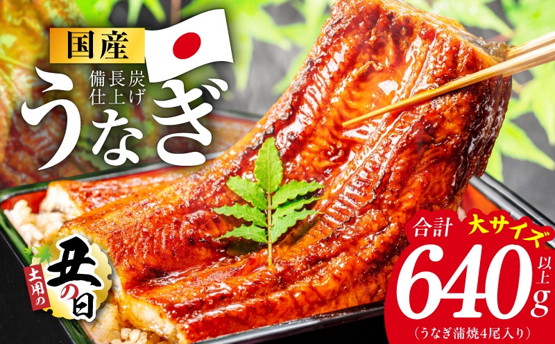 
                  【土用の丑の日】国産うなぎ蒲焼 640g以上（大サイズ4尾）【レンチン 湯煎対応 簡単調理 鰻 ウナギ 人気総菜 日本産 特別規格】
                
