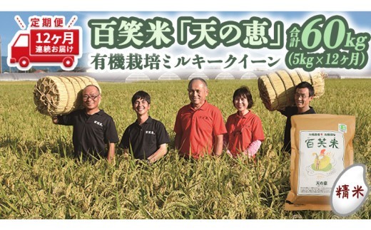 
                  12ヵ月 定期便 【精米】 5kg 有機栽培 ミルキークイーン 天の恵 5kg × 12ヵ月 R8年産 米定期便 定期便 コメ 茨城県 新米 精米 先行予約 令和8年産 米 お米 数量限定 ご飯 ごはん コメ 白米 ライス 米60kg 60キロ 銘柄米 茨城県 新生活 応援 kome okome 茨城県産 国産 産地直送 ※ 新米予約 関東 茨城 筑西
                