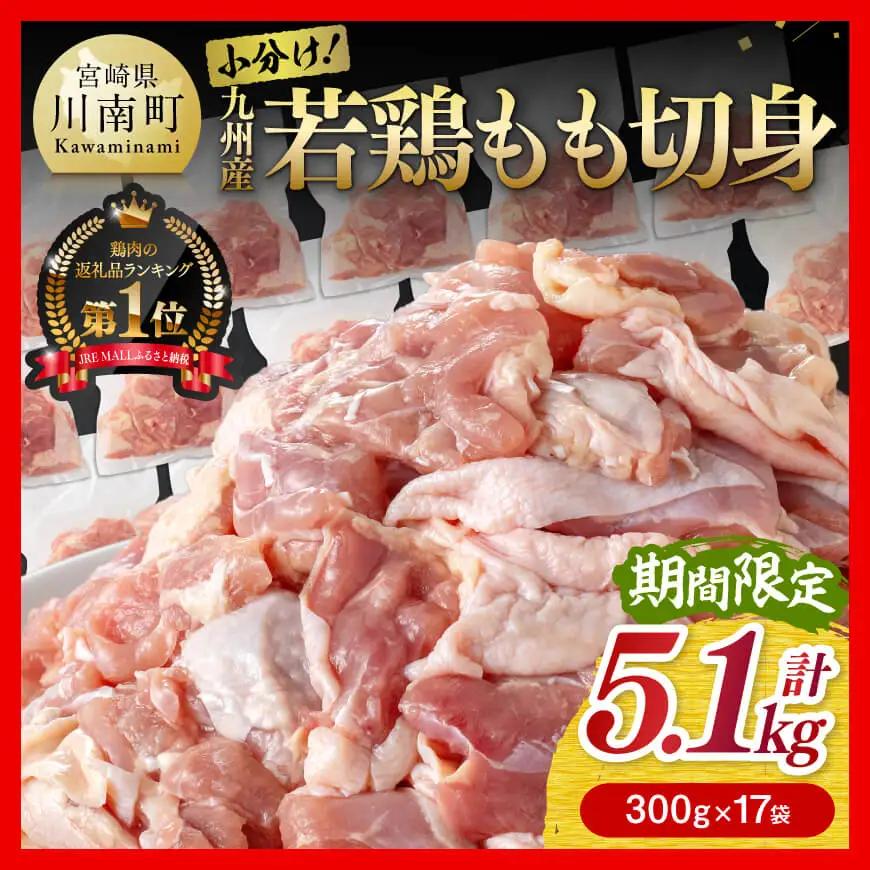 鶏肉 企業努力により実現！若鶏もも切身計5.1kg(4.8kg+300g) 小分け