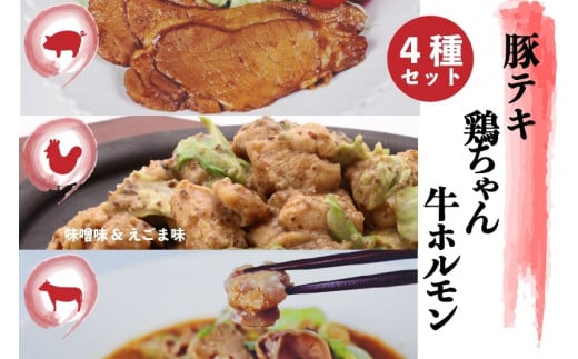 飛騨地鶏けいちゃん 2種 味付き飛騨旨豚 味付き牛ホルモン 牛・豚・鶏の全部入りセット 神岡 飛騨  ひだ小僧