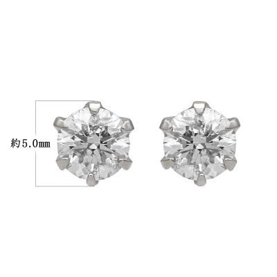 ふるさと納税 甲府市 Pt900 ダイヤモンドスタッドピアス(0.6ct) 40-2377 |  | 01