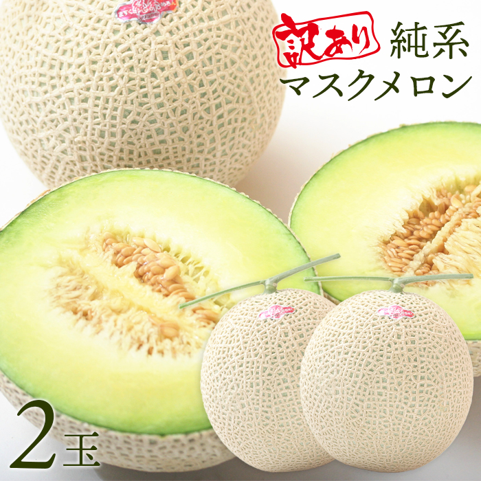 E-1989z 【訳あり】純系マスクメロン２玉【８～９月発送分】