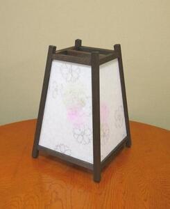 手作り行灯「雅」Mサイズ　名尾和紙使用　桜透かし模様