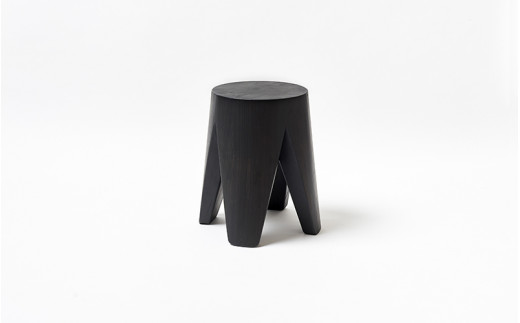 【FIL】4レッグスツール -スミ リミテッド- MASS Series 4leg Stool -SUMI LIMITED- 　小国杉 スツール チェアー チェア ローチェア 丸椅子 椅子 インテリア 家具 木製 無垢材 炭 黒 受注生産 おしゃれ リビング ダイニング 熊本 阿蘇 南小国町 送料無料