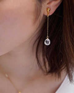 HARIO イヤリング メルティーキューブ［HAA-MC-003E］｜耐熱 ガラス アクセサリー ハリオ ランプワークファクトリー 職人 繊細 フォーマル カジュアル きれいめ おしゃれ 20代 30