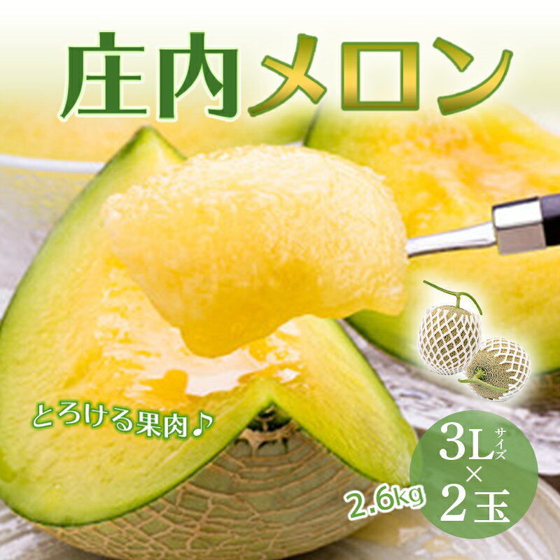 【ふるさと納税】【2027年先行予約】 庄内メロン 2玉3Lサイズ 2.6kg 青肉メロン メロン 青肉 デザート フルーツ 果物 くだもの 果実 食品 山形県 FSY-0500
