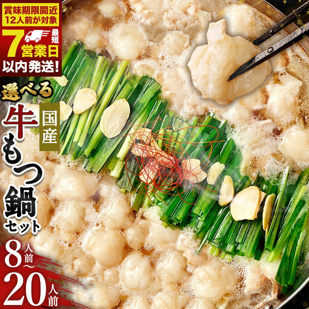 国産牛 もつ鍋 12人前 セット 合計1.2kg 合計1200g (200g×6) 濃縮スープ (30g×6袋) ちゃんぽん麺(200g×4個) 黒毛和牛 牛もつ モツ ホルモン しょうゆ 鍋 国産 福岡県 九州 岡垣町 冷凍 送料無料