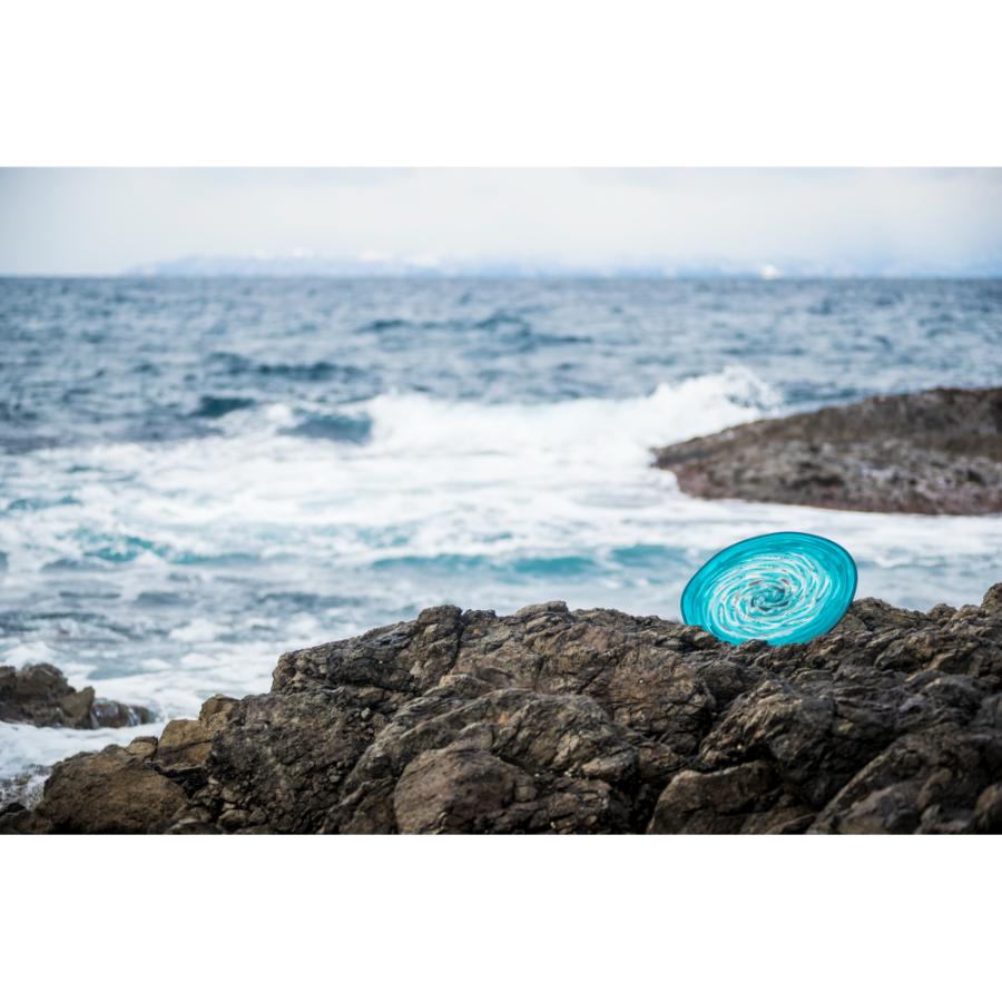 ＜津軽びいどろ＞津軽海峡　楕円大皿