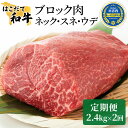 【ふるさと納税】牛肉 定期便 2ヶ月 はこだて和牛 ブロック肉 4.8kg ( 2.4kg × 2回 ) 和牛 あか牛 小分け 北海道 煮込み料理用　【定期便・ 牛 肉 お肉 赤牛 ブロック カレー シチュー お楽しみ 】