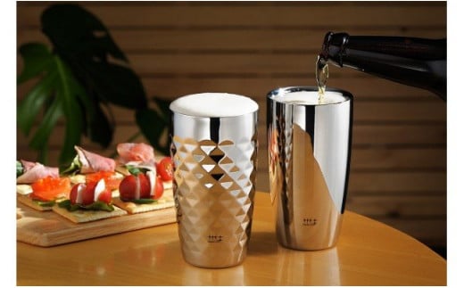 磨き屋シンジケート ビアタンブラー2点セット(プレーン & ダイヤモンドカットタイプ) FC035016