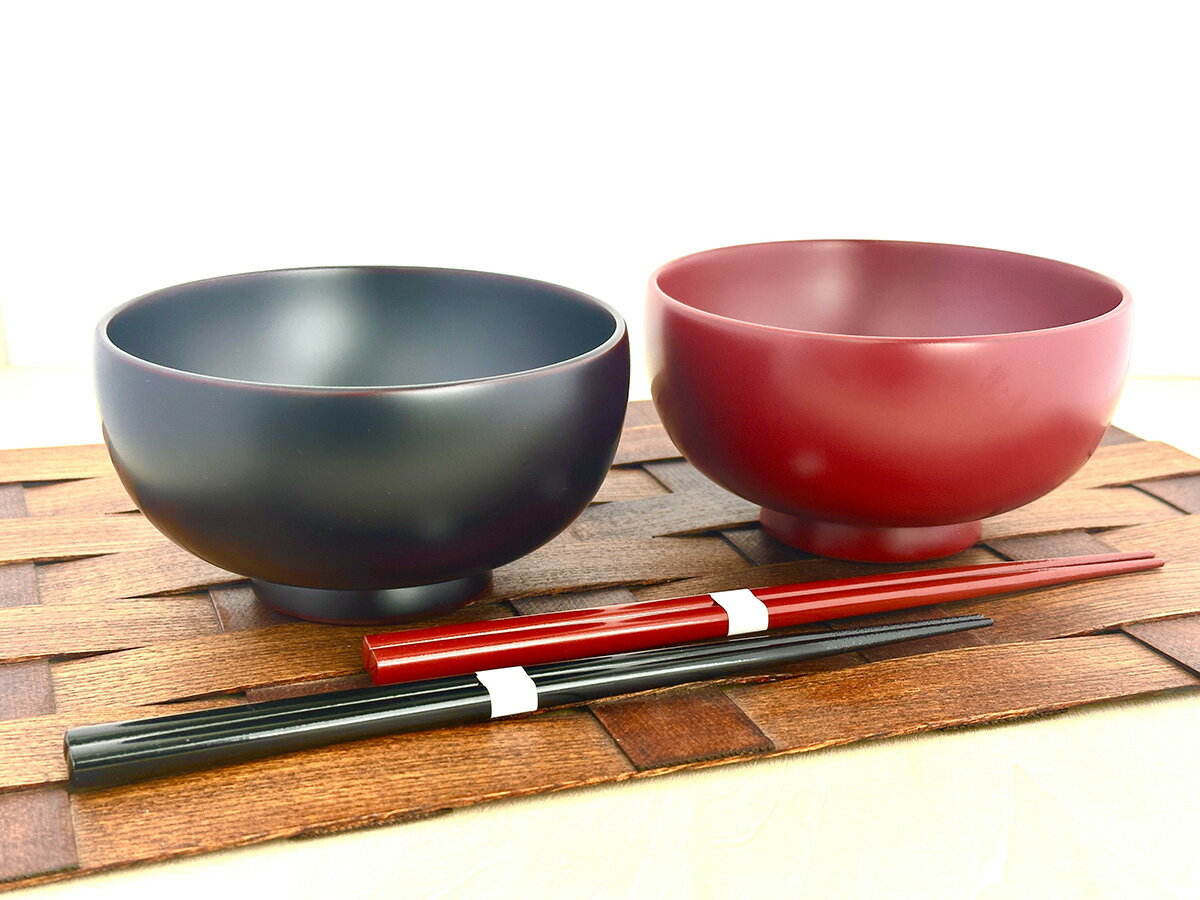 【ふるさと納税】川連漆器 箸付夫婦4.4寸椀（銀朱・銀溜）紙箱入【株式会社 佐藤商事】[C4-5501]