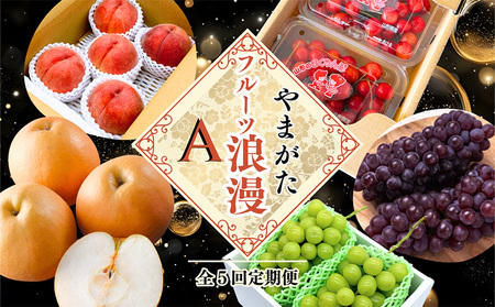 【定期便5回】やまがた フルーツ浪漫A [佐藤錦・デラウエア・白桃・和梨・シャインマスカット] FZ23-631