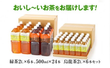 【定期便/隔月】 トライアルのお茶満載セット（緑2L×6本・烏龍2L×6本・緑500ml×24本）を2か月に1回、合計3回お届け ペットボトル