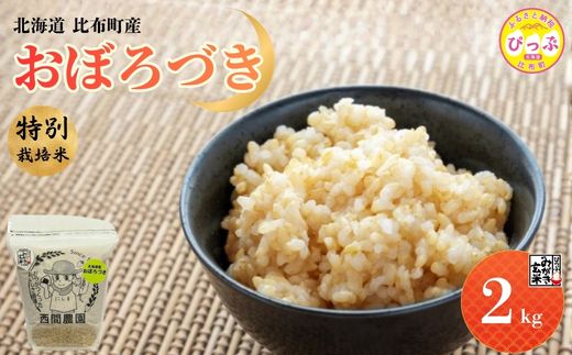 【令和8年産 新米先行受付】 特別栽培米 おぼろづき みがき玄米 2kg【西間農園】玄米 お米 米 北海道産 北海道米 国産 コメ JGAP認証農場 北海道 比布町 ぴっぷ 1005-064
