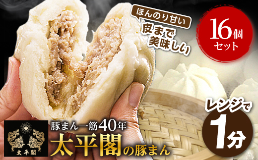 
                  本場中国の味　太平閣の豚まん　16個_ 肉まん 豚まん 中華まん 中華 福岡 福岡県 大野城市 九州 グルメ お取り寄せ 人気 ふるさと 【1075361】
                