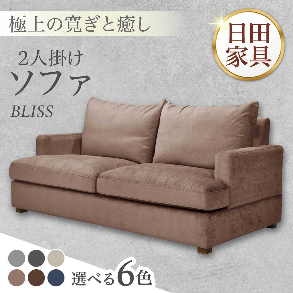 【ふるさと納税】高級リゾートホテル公認 【選べる6色】 2人掛けソファ BLISS【2Pソファ】　　日田市 / ベストリビング株式会社 ソファー 2人掛け フェザー[ARAX012,ARAX016-020]