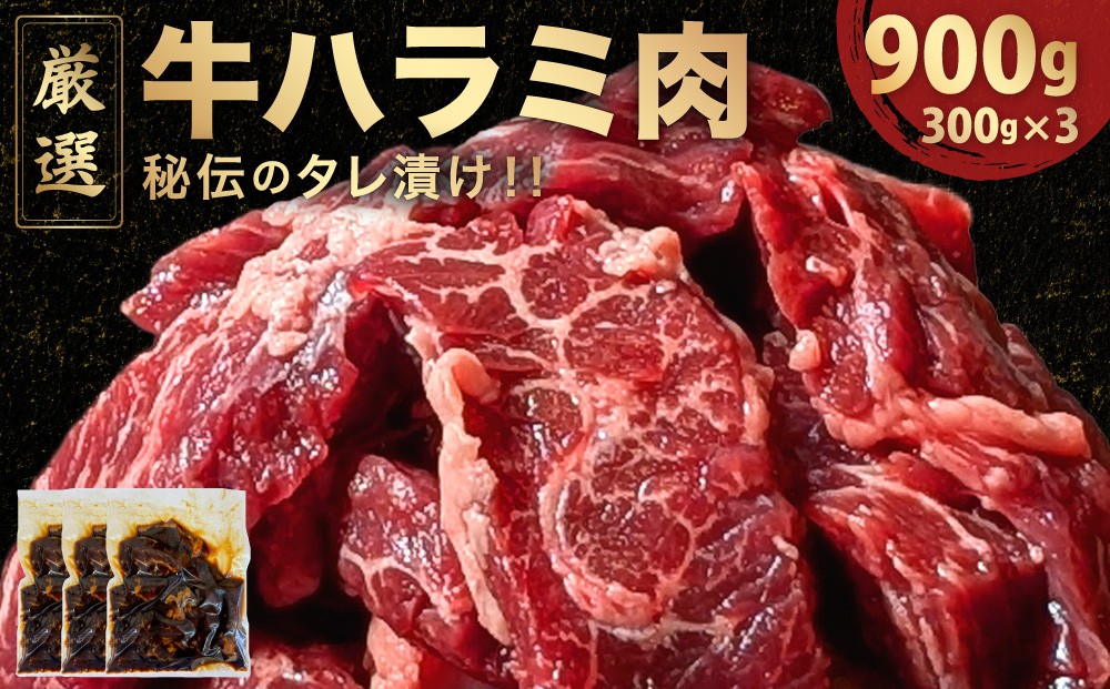 
                  厳選 秘伝のタレ漬け ハラミ 900g（300g×3パック）　[058-a023_A]
                