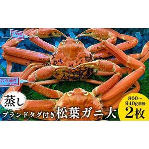 108.【蒸し】ブランド タグ付き 松葉ガニ  大 800～940g前後 2枚 ※2026年11月上旬～2027年3月上旬頃に順次発送予定  | カニ 松葉ガニ 蟹
