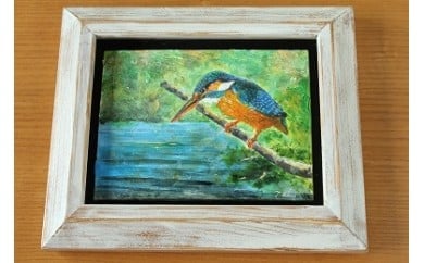 フレスコ画「カワセミ」 039-01