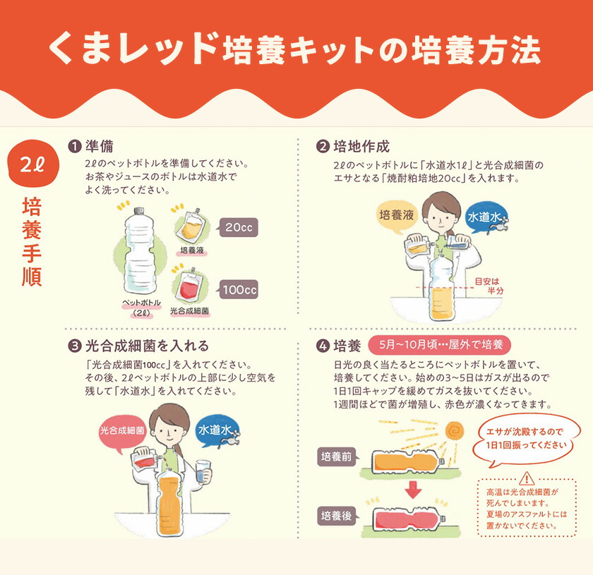 光合成細菌くまレッド 農業用 2L培養キット×6セット 株式会社Ciamo 《90日以内に出荷予定(土日祝除く)》熊本県 菊池市 ガーデニング 農業用 観葉植物 家庭菜園---178-2190---