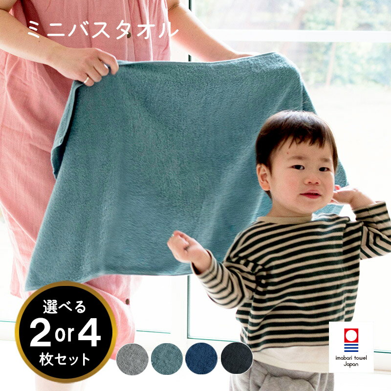 【ふるさと納税】 今治タオル 今治ベーシックタオル ミニバスタオル 2〜4枚セット ＜ブラック／ネイビー／グレー／グリーン＞ 【I002120MBT】 今治バスタオル 綿100 ミニ 小さめ 今治 バスタオル コンパクトバスタオル 小さいバスタオル 愛媛県ふるさと納税 愛媛ふるさと納税