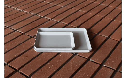 1616/ TY Square Plate 165, 235 Gray セット 有田焼 器 食器 皿 グレー プレート A35-169