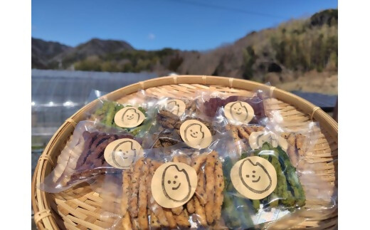 グルテンフリーの米粉のかりんとう　5種（プレーン・玉露・ほうじ茶・バジル・ココア）セット　GE-07