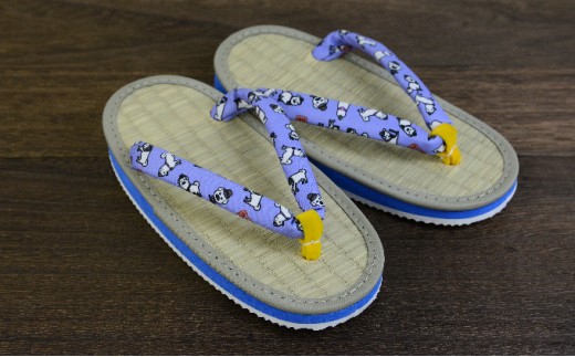 雪丸草履 子ども用 ブルー（5寸・15cm）規
