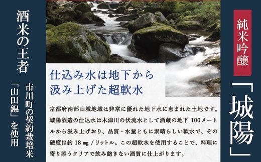 007JS01N.純米吟醸　京都・山城の地酒「城陽」720ｍｌ／日本酒 度数 15度 純米吟醸地酒 精米歩合 55％ 山田錦 純米吟醸 やや辛口 アルコール 酒 