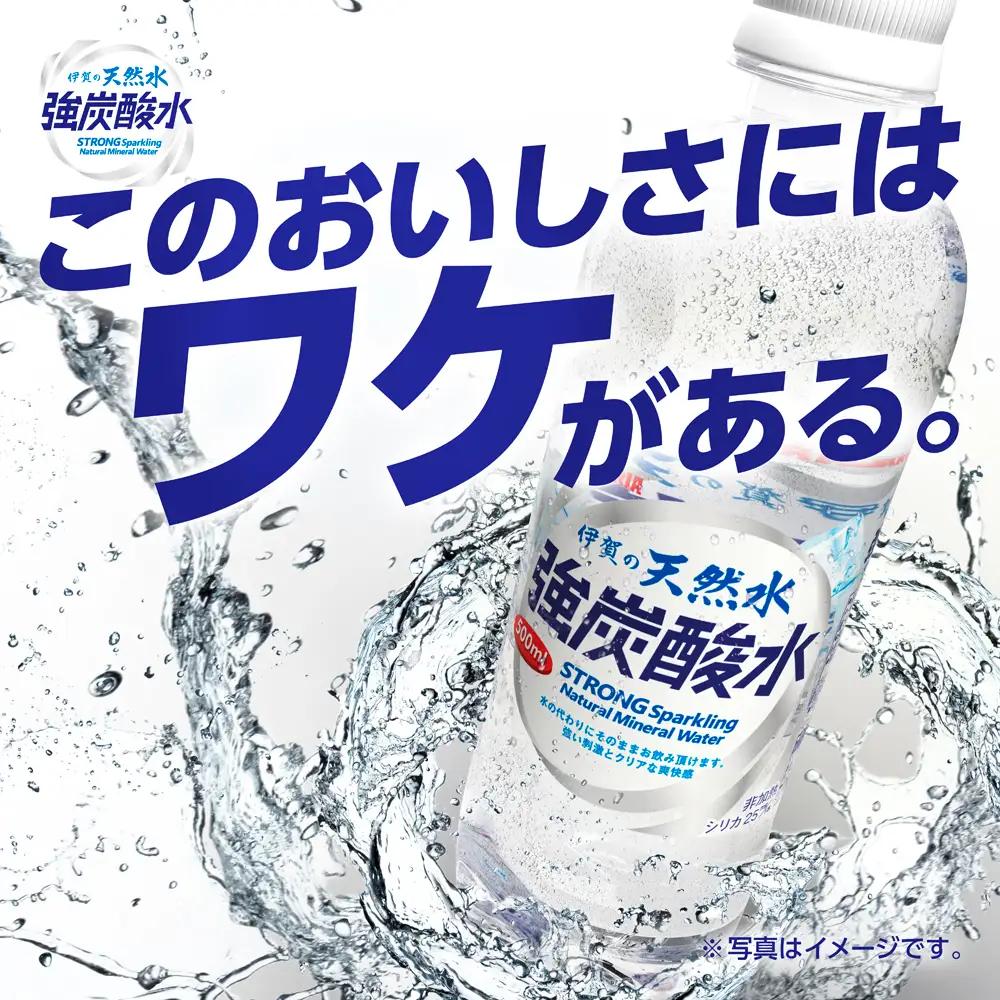 炭酸 サンガリア 伊賀の天然水 強炭酸水2ケース （1L×24本） 【igge0002】