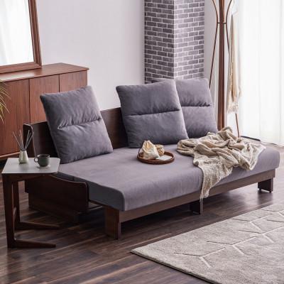 ふるさと納税 大川市 ヴィンセント 幅180cm ごろ寝ソファ ソファベッド BR×ダークグレー【モーブル】【大川家具】