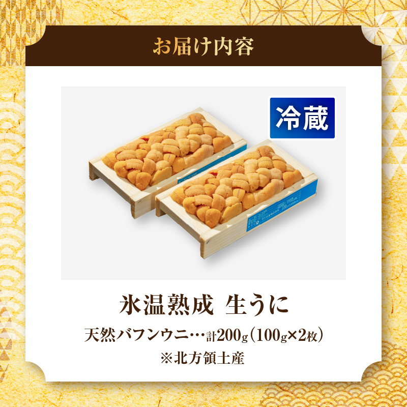 ≪氷温熟成≫生折うに(天然バフンウニ)　100g×2枚_111004