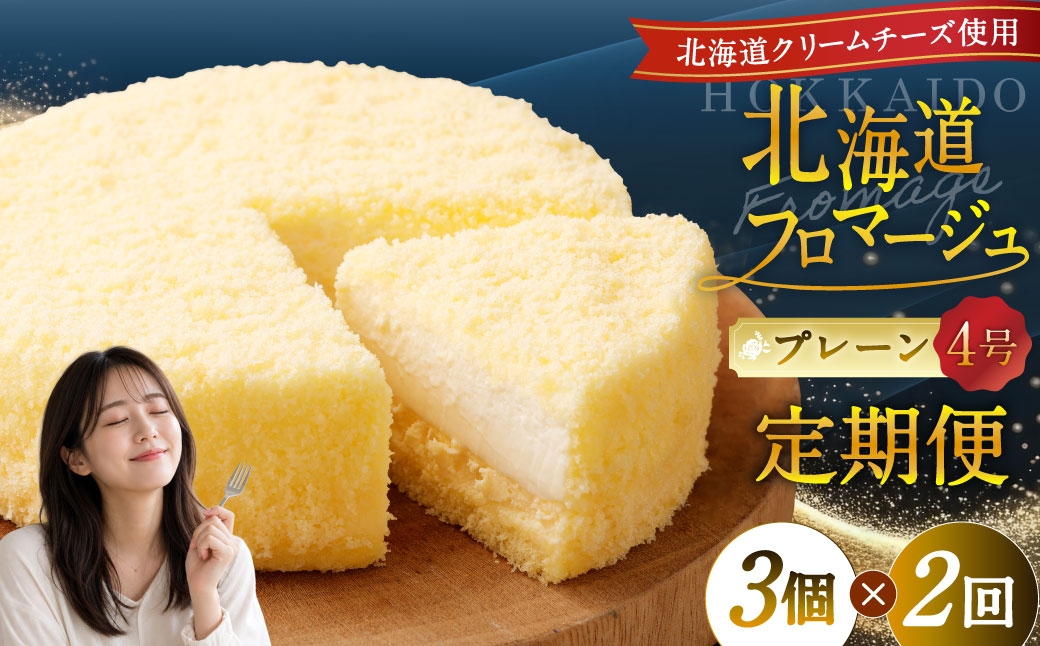 
            【2回定期便】 北海道フロマージュ （プレーン） 約1.05kg （約350g×3個） （計約2.1kg） フロマージュ クリームチーズ ケーキ 洋菓子 菓子 お菓子 定期便 北海道 小樽市 冷凍
          