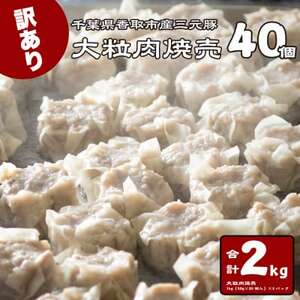 【訳あり】千葉県香取市産三元豚　大粒肉焼売 40個【1kg(50g×20個入)×2パック】【配送不可地域：離島・沖縄県】【1513598】