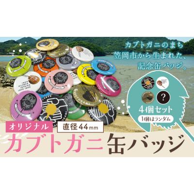 ふるさと納税 笠岡市 オリジナルカブトガニ缶バッジ 4個セット 笠岡市観光協会《30日以内に出荷予定(土日祝除く)》