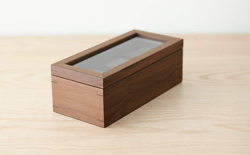 腕時計ケース 3本収納 ウォールナット材 W25×D11.5×H9cm 腕時計 ケース 木製 秋山木工 秋山木工株式会社 家具 インテリア 国産 静岡県 藤枝市