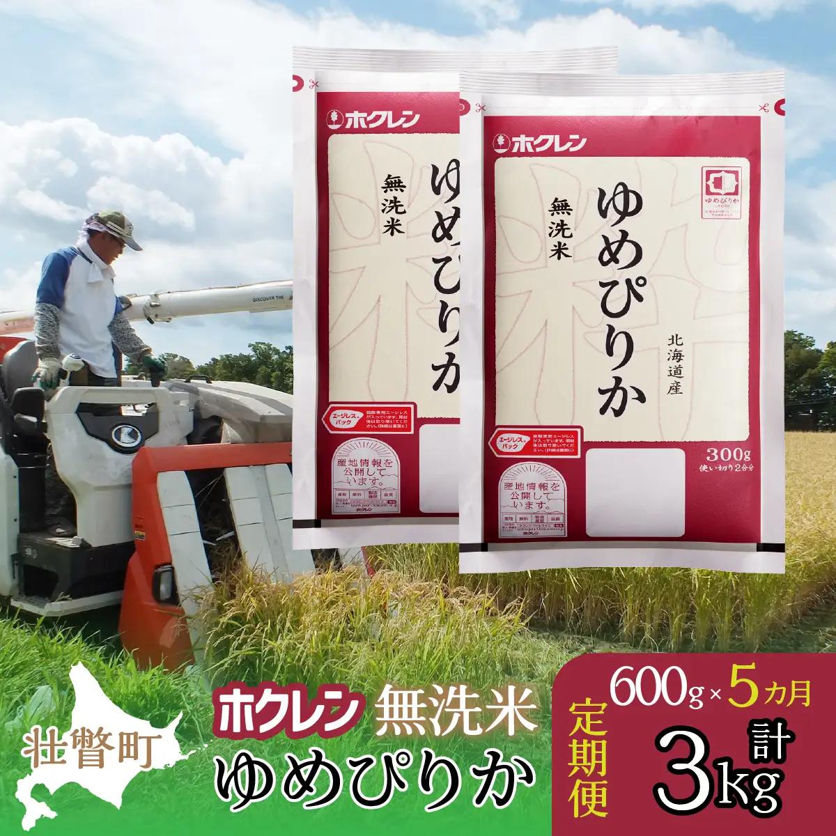 【令和7年産米】【5ヶ月定期配送】（無洗米600g）ホクレンゆめぴりか SBTD154