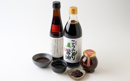 こうのとり醤油と割烹大浜のポン酢と朝倉さんしょ　山椒味噌(赤味噌)のセット【1621464】