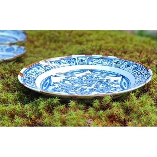 有田焼 渕錆藍華牡丹縁文様図 21cm 皿 ～華一園シリーズ～【西山錦華堂】食器 器 うつわ 皿 プレート 牡丹 手描き 50000円 5万円 A50-295_イメージ5