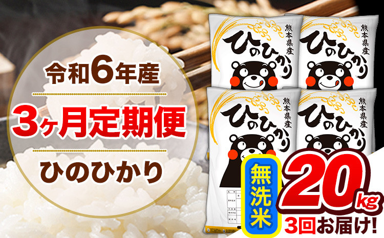 
            【3ヶ月定期便】令和6年産  定期便 無洗米 ひのひかり20kg 《申込み翌月から発送》令和6年産 熊本県産 ふるさと納税 精米 ひの 米 こめ ふるさとのうぜい ヒノヒカリ コメ 熊本米 ひのもり
          