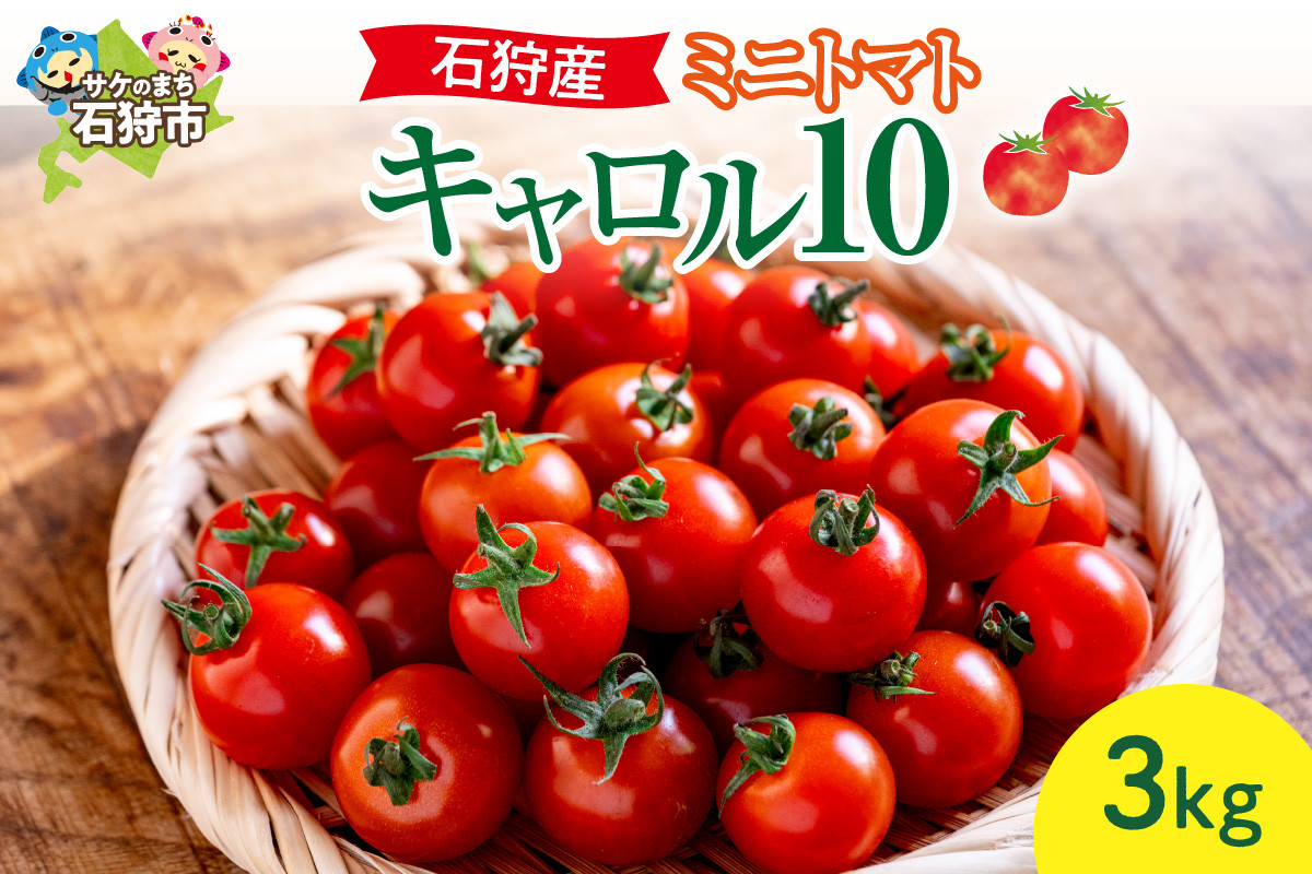 
            石狩産ミニトマト(キャロル10)3kg｜ふるさと納税 石狩市 北海道 北海道産 トマト とまと 野菜 新鮮 旬野菜 夏野菜
          