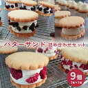 【ふるさと納税】バターサンド 3種×3個 詰め合わせセット　 | バタークッキー バタークリーム 冷凍 ラムレーズン いちご スイーツ 洋菓子 菓子 3種 詰め合わせ お取り寄せ 富山県 氷見市