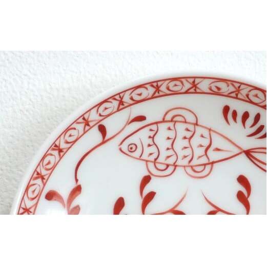 有田焼 魚鳥文小皿 【香蘭社】 赤絵 シリーズ 手描き 13cm プレート 銘々皿 取り皿 普段使い デザート 食器 18000円 A18-131_イメージ3