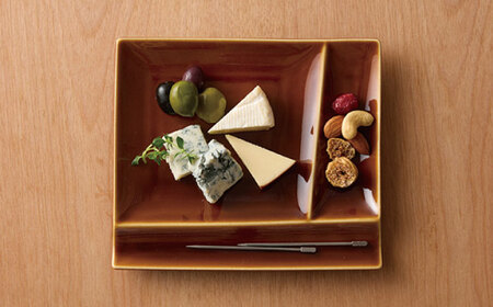 【美濃焼】 グッドデザイン賞受賞 miyama. 箸置き付仕切り皿 isola(イゾラ) パレットプレートM 飴釉 5枚 瑞浪市 / ミヤマプランニング 食器 取り皿 仕切り皿 プレート 皿[AZCM